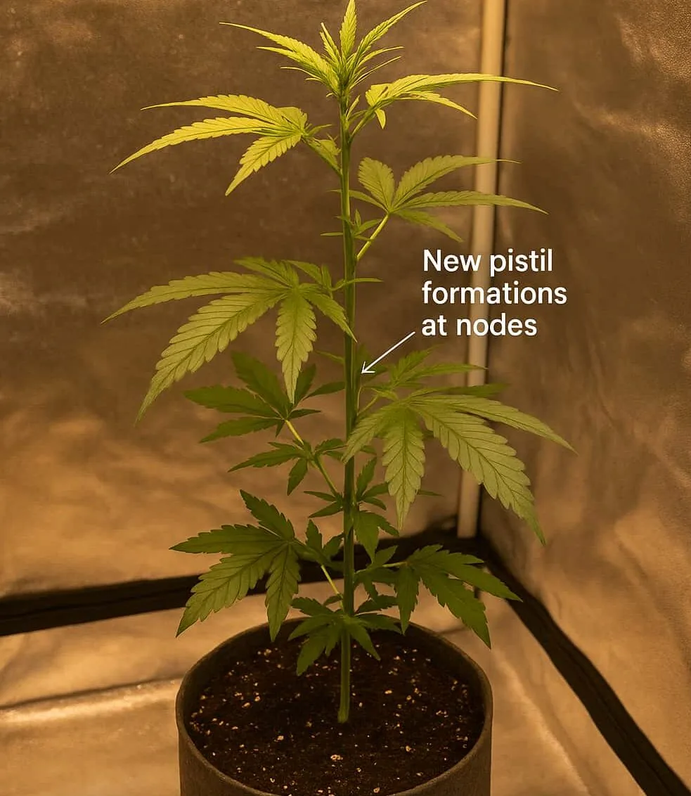an image of cannabis plant in a pre flower stage